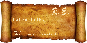 Reiner Erika névjegykártya